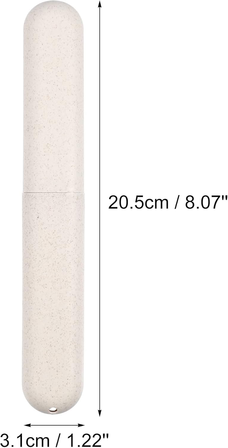 VOCOSTE 4pcs, Traveling Toothbrush Holders Case, PP Toothbrush Case for Travel Business, Beige, 8.07''x1.22''x0.83''