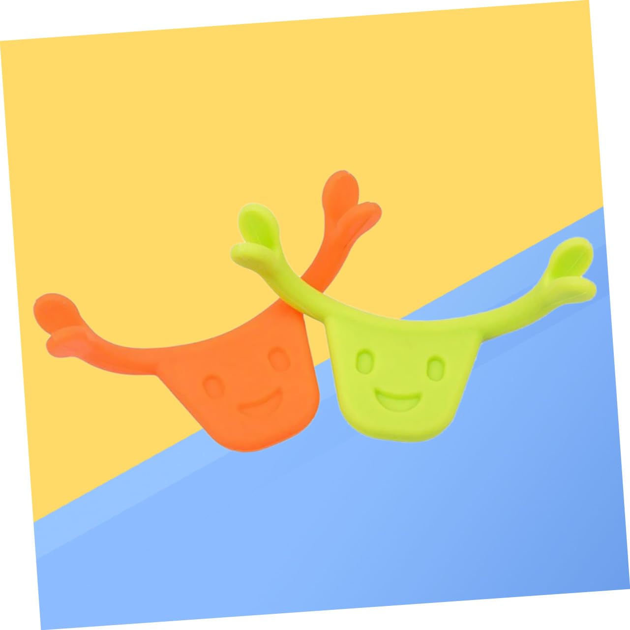 2pcs Smile Trainer Mouth Exerciser Edible Silicone for Facial Muscle Stretching and Lifting Smile Line Enhancer and Jawline Toning Green Orange