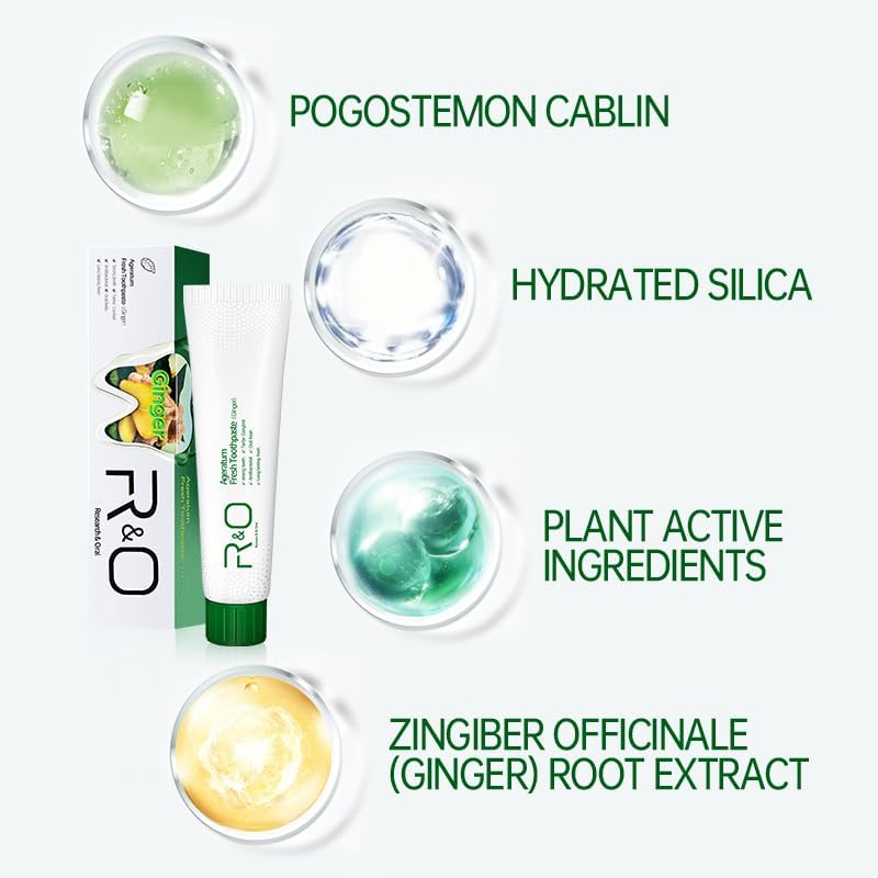 R&O Ginger Mint Fresh Toothpaste, 3.53 oz - A Miracle for Oral Hygiene, Maintains Fresh Breath, Relieves Oral Discomfort, Removes Dental Plaqu(2)
