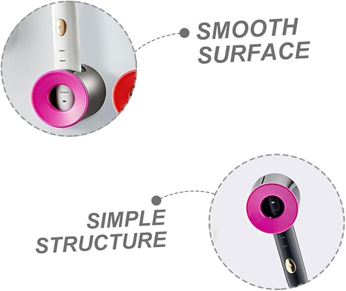 DOITOOL Wall-Mounted Electric Toothbrush Holder Adhesive Bathroom Toothbrush Rack Plastic Storage Stand No Drilling Installation Pink