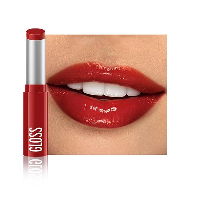 1Pc Ruby Red Butter Lipstick Tinted Lip Balm, Shine Moisturizing Plumper Lipstick for Women, Natural Nourishing Hydrating Lip Gloss Stain for Dry Lips, Lightweight Lip Liner Care Vegan Makeup