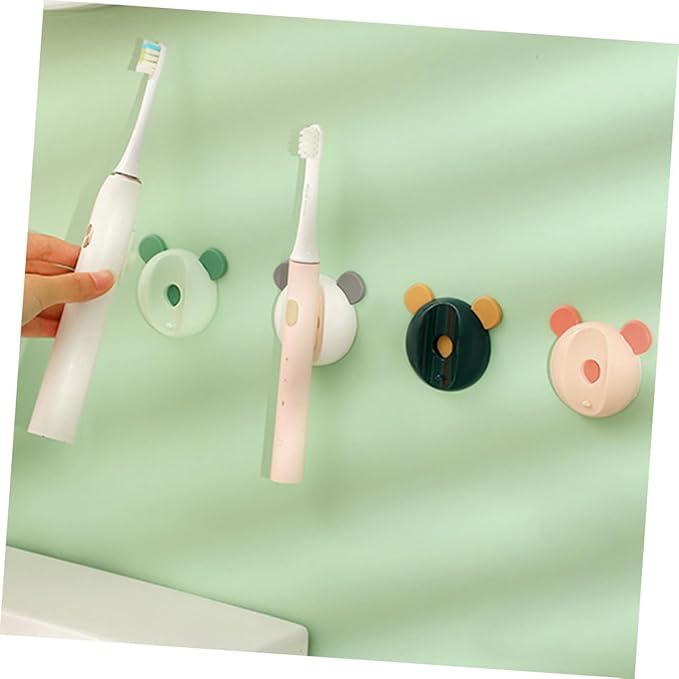 VANZACK 4pcs Magnetic Toothbrush Holders Bathroom Rack Decorative Storage for Electric Toothbrushes Mixed Colors Wall-Mounted Organizer for Family Use
