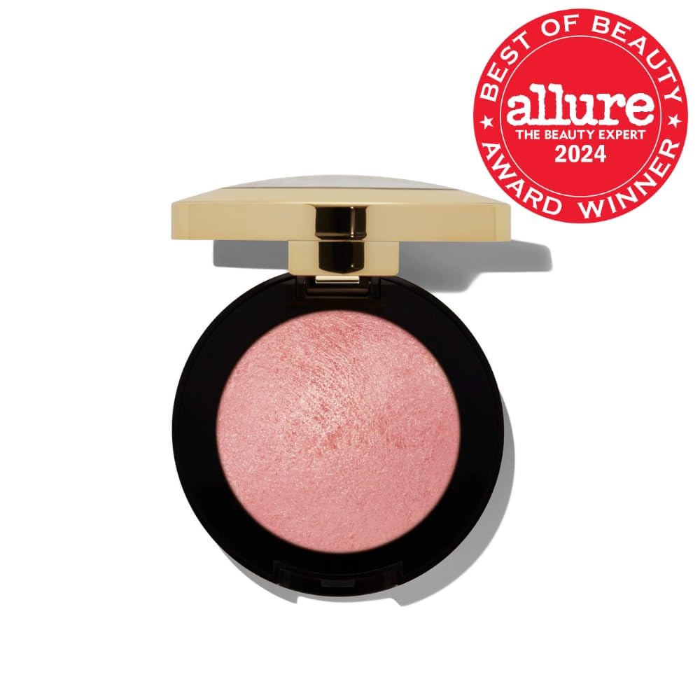 Milani Baked Blush, Powder Blush for Cheeks, Cruelty Free Makeup - Shape, Contour & Highlight Face for a Shimmery or Matte Finish -Dolce Pink