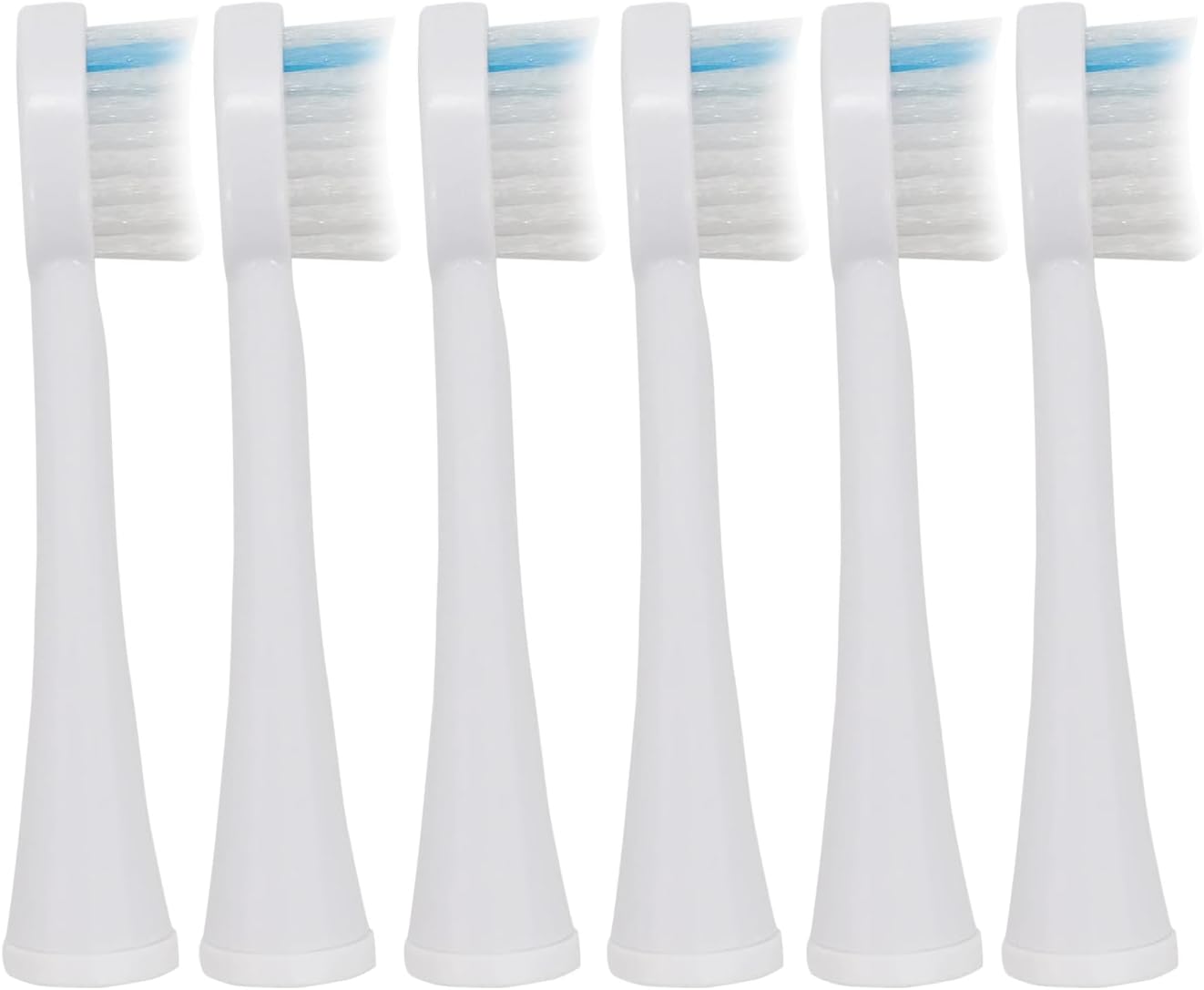 Toothbrush Heads Replacement for Waterpik SF-02W, SF-03W, SF-01W Sonic Fushion 2.0 Model, Brush Head with Cover 6 PCS, White