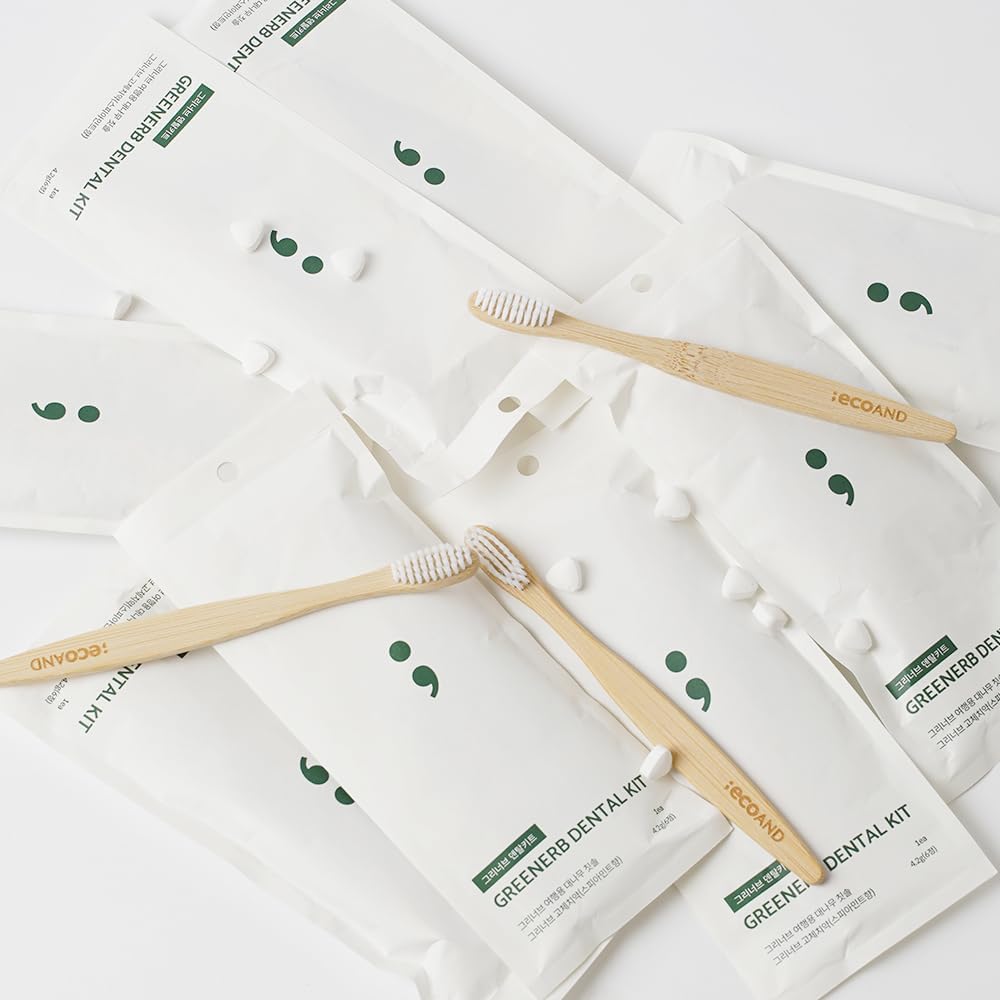 Greenerb Dental Kit - Eco-Friendly Bamboo Toothbrush & Solid Toothpaste Tablets | Travel & Zero-Waste Oral Care Set