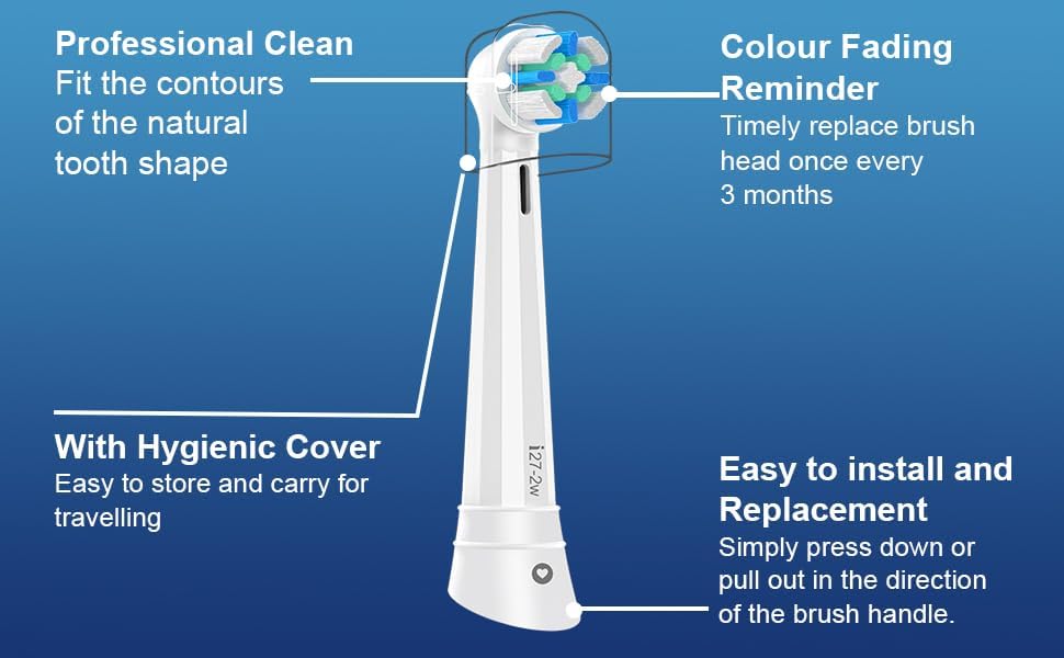 IO Replacement Heads Compatible with Oral b IO 2/3/4/5/6/7/8/9/10 Series Electric Toothbrush, Brush Heads Refills Compatible with Oral B IO for Teeth Clean (6 Black/White)