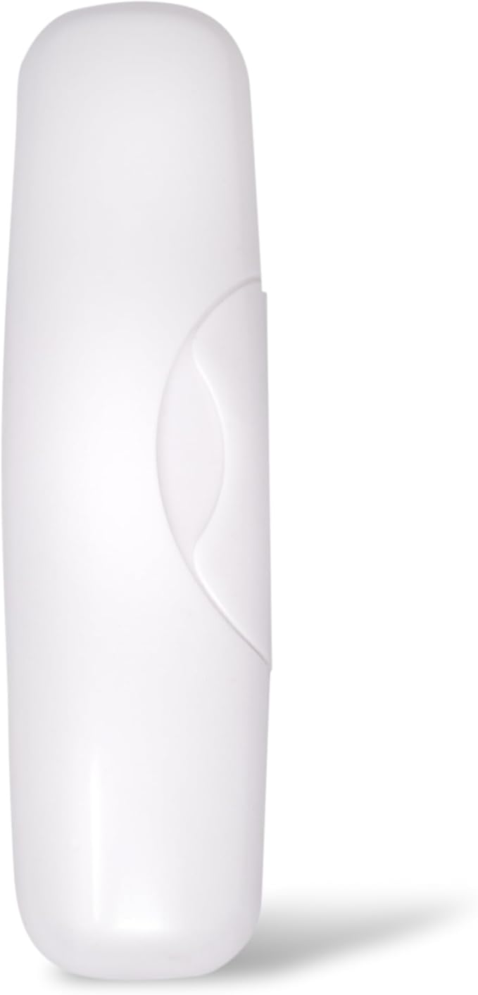 Radius Toothbrush Big Brush with Replaceable Brush Head BPA Free ADA Accepted - Right Hand - Pastel White Brush with Pastel White Case