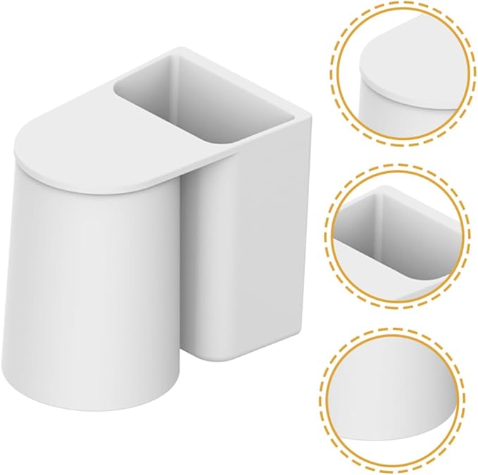 Self-draining Magnetic Toothbrush Cup with Wall-mounted Abs Holder Easy Installation Bathroom Shelf for Electric Toothbrush Storage Dust-resistant and Quick Dry Design White
