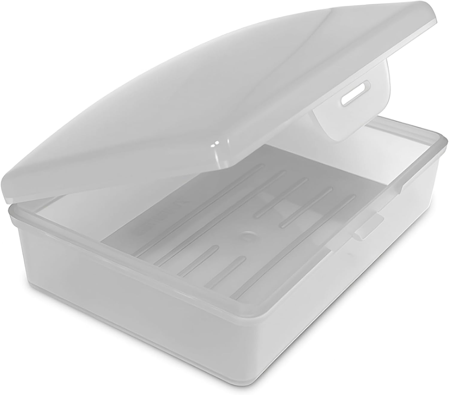 Travel Soap Box with lid - Clear White - Perfect for Traveling, Gym, or Storage. Made in The USA.