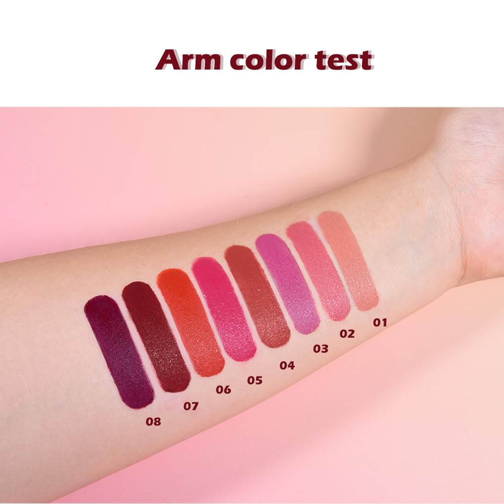 Purple Matte Lipstick for Women, Long Lasting Waterproof Transfer-Proof Vegan, 24 Hours Moisturizing Glossy Shine Lip Gloss, Lipstick Palette Beauty Products Makeup All-Day Formula A03#