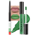 evpct 2Pcs Light Festival Green Matte Liquid Lipstick Lip Gloss Stain and Retractable Lip Liner Makeup Set for Women Long Lasting Waterproof 24 Hours Lipstick labial mate larga duracion 24 49#