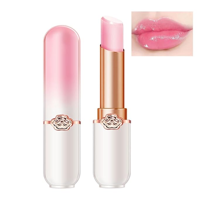 BINGBRUSH Peach Color Changing Lipstick,Moisturizer Long Lasting Lip Care Lip Balm Magic Lip Gloss Lip Tint Stain Gloss Set for Women (1pc Peach)