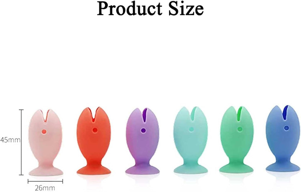 Standing Tooth Brush Cover Cap Stand, 2023 New Portable Travel Toothbrush Head Cover Protector, Premium Cute Fish Shape Silicone Suction Cup Toothbrush Holder for Shower(Pink-6PCS)