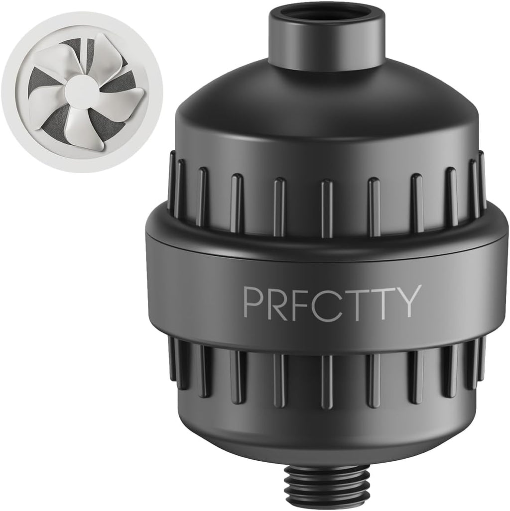 25-Stage Shower Filter prevents scale buildup,Revitalize Hair Skin Nails with Purifying Water, softener hard water,99% Lead Chlorine, Fluoride &Chemicals removed,High Output Fan Technology,Matte Black