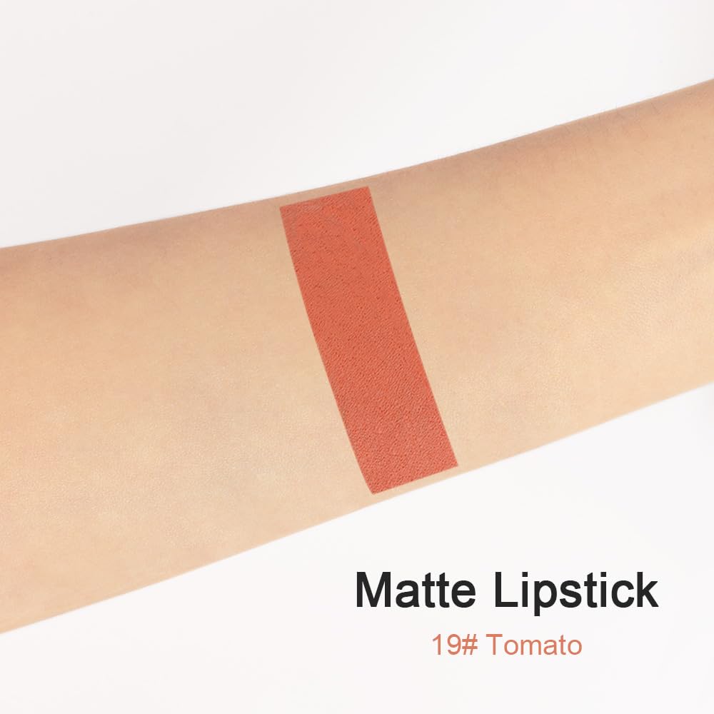 evpct 1Pcs Light Yellow Brown Matte Lipstick and Lip Crayon Liner Pencil for Women Lip Stain Long Lasting Waterproof labiales mate magicos 24 horas originales pintalabios permanente 24 horas 19