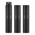 LISAPACK 8ML Atomizer Perfume Spray Bottle for Travel (3 PCS) Empty Cologne Dispenser, Portable Sprayer (Black)