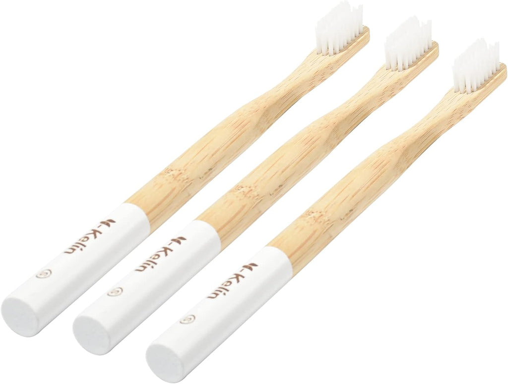 Y-Kelin Bamboo V-Shaped Orthodontic Toothbrush, 3pcs, White