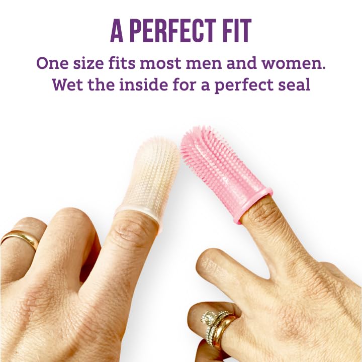 Baby Toothbrush, 360 Degree Bristle Silicone Finger Toothbrush 6 to 12 Months, and Toddler Toothbrushes 1-2, Set of 2 – Pink