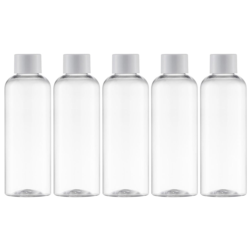 Tekson Plastic Travel Size Bottles 3.4 oz, Travel Mouthwash Bottle, Refillable Containers for Cosmetic with White Screw Cap for Travel Essentials (100ml, Clear)