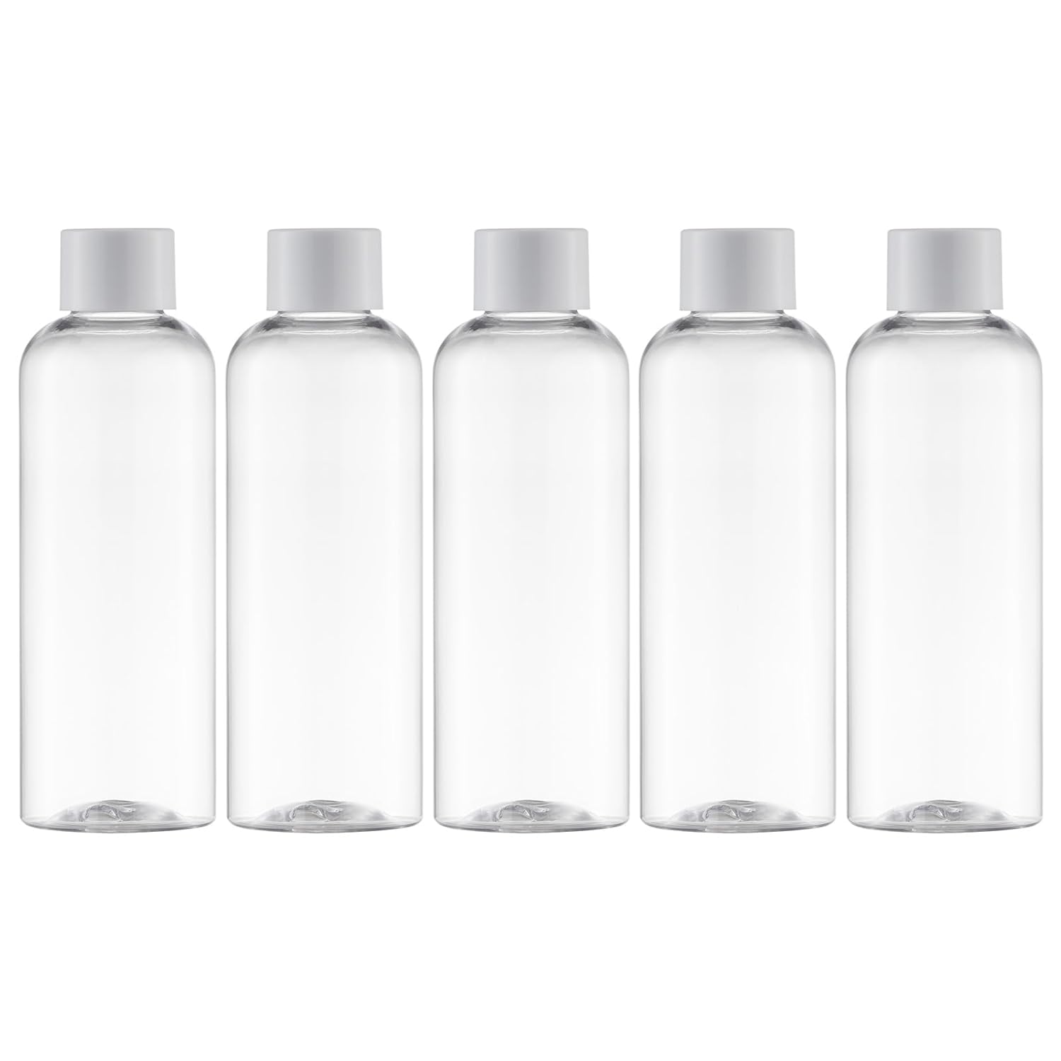 Tekson Plastic Travel Size Bottles 3.4 oz, Travel Mouthwash Bottle, Refillable Containers for Cosmetic with White Screw Cap for Travel Essentials (100ml, Clear)