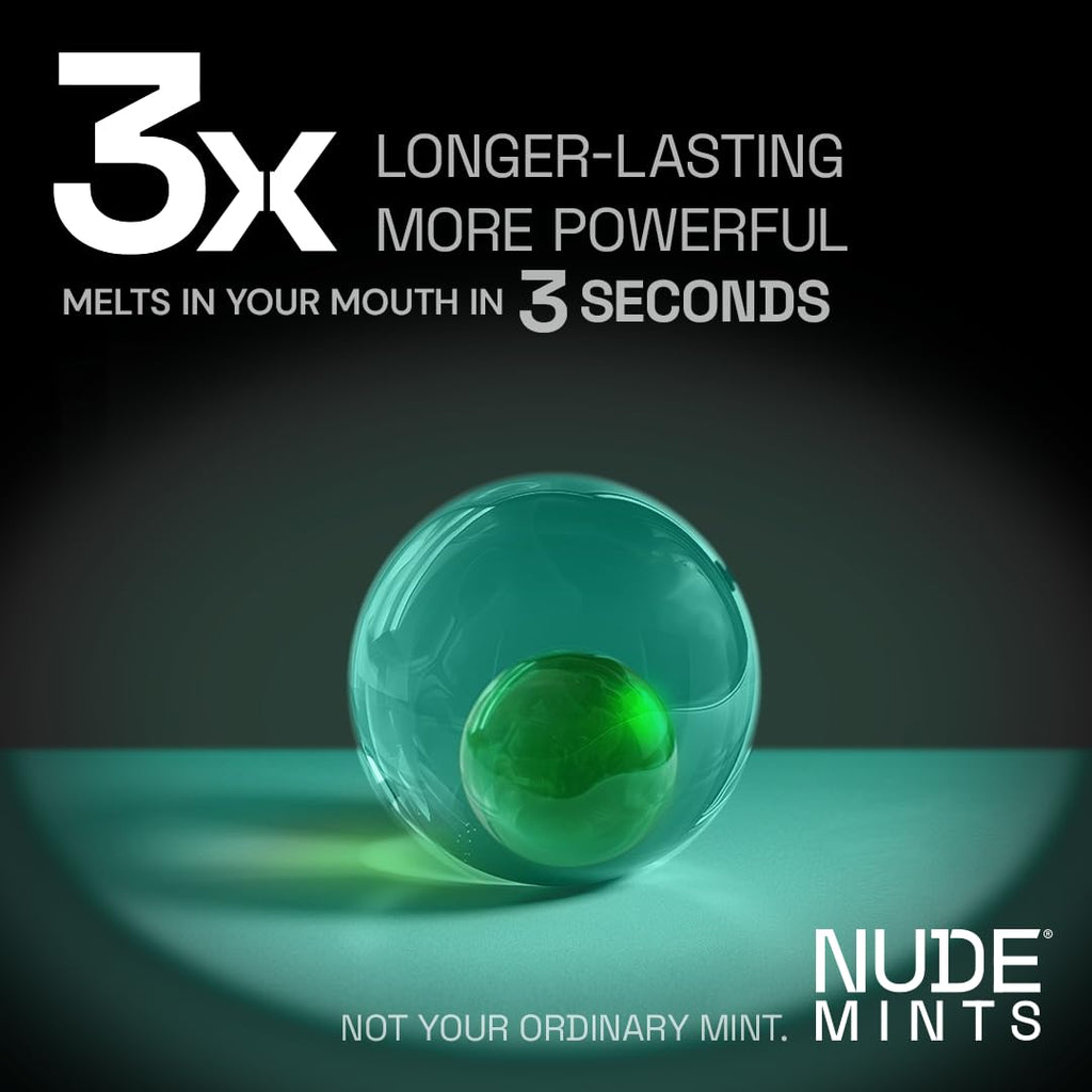 NUDE MINTS | Dual Action Liquid Capsules | Mouth Watering Mint - Lasts 3X Longer - 3X Stronger - Extreme Bad Breath Treatment For Adults - Sugar Free, 0 Calorie - Variety - 10 Pack - 300 Capsule