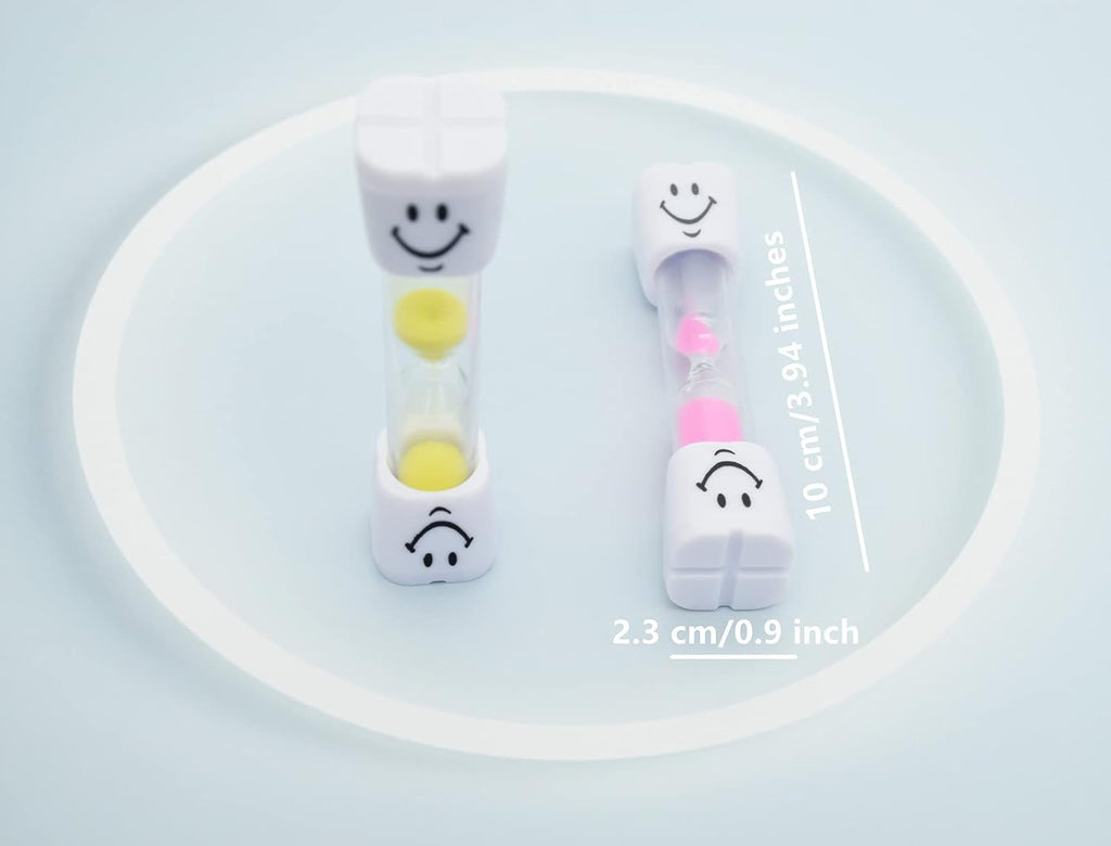 2 Minute Sand Timer Set, 8 Pack Colorful Smiley Hourglass Timers for Kids Proper Tooth Brushing
