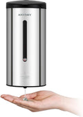 Polished Stainless Steel Automatic Soap Dispenser, Wall-Mounted 25oz Large Capacity for Bathrooms Garages and Workshops