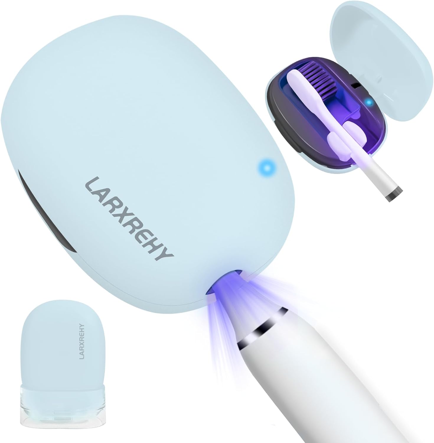 Toothbrush Cleaner Case - Toothbrush Covers with Holder - Portable & Rechargeable Travel Home Toothbrushes Cleaner Case - Fits All Manual or Electric ToothBrushes(Blue)