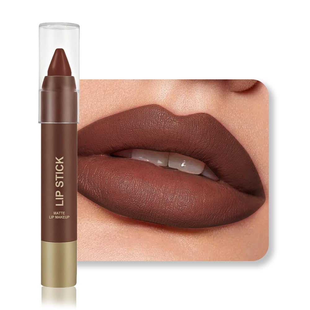 BINGBRUSH 2 in 1 Lip Liner and Lipstick Combo, Matte Lipstick Long Lasting Waterproof Lip Pencil Crayon, Smudge Proof Lip Stain,Hign pigmented Women’s Makeup(04#Spiced Cocoa)