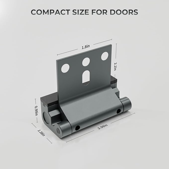 2Pack Home Security Door Reinforcement Lock, Childproof Safety Door Lock Latch Inside Stopper, Add High Security to Prevent Home Unauthorized Entry, Aluminum Construction Finish Grey