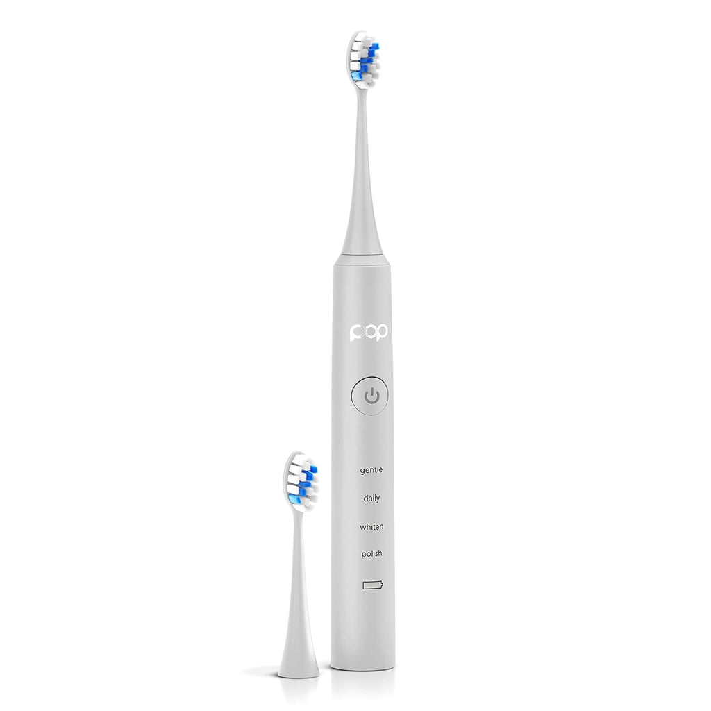 Pop Sonic Pro 2.0 Electric Toothbrush (White) Rechargeable Sonic Toothbrush with 45,000 Vibrations Per Minute & 4 Cleaning Modes for Adults & Kids with Long Lasting Dupont Nylon Bristles