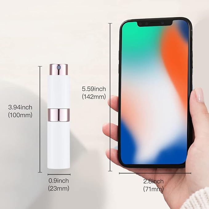 LISAPACK 8ML Atomizer Perfume Spray Bottle for Travel (3 PCS) Empty Cologne Dispenser, Portable Sprayer (White)