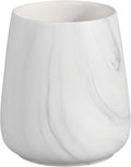 Marble White Toothbrush Holder for Bathroom - Ceramic Tooth Brushing Holders, Toothbrush Cup, Toothpaste Organizer for Bathroom Countertop, Makeup Brush Holder, Pen Holder for Home Desktop Storage