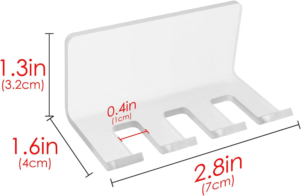 Self Adhesive Toothbrush Holders Wall Mounted, 3 Slots Electric Toothbrush Organizer for Shower, Multipurpose Rack Hanger for Power Plug, Razor, Key(Frosted)