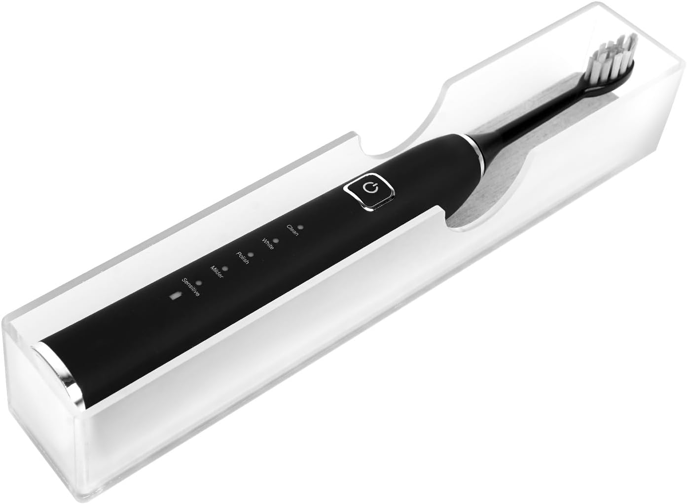 Acrylic Electric Toothbrush Holder with Diatomite Drying Stone, Bathroom Drawer Organizer with Drainage Hole for Tooth Brush, Compatible with Philips, Oral-B (Frosted)