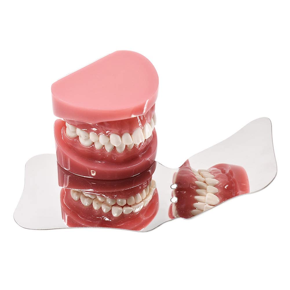 Angzhili 1 piece Dental Photography Mirrors Dental Orthodontic Mirror Stainless Steel Single Sided Photographic Occlusal Mirror,Bendable Dental Oral Mirror Intra-Oral Reflector(A type)
