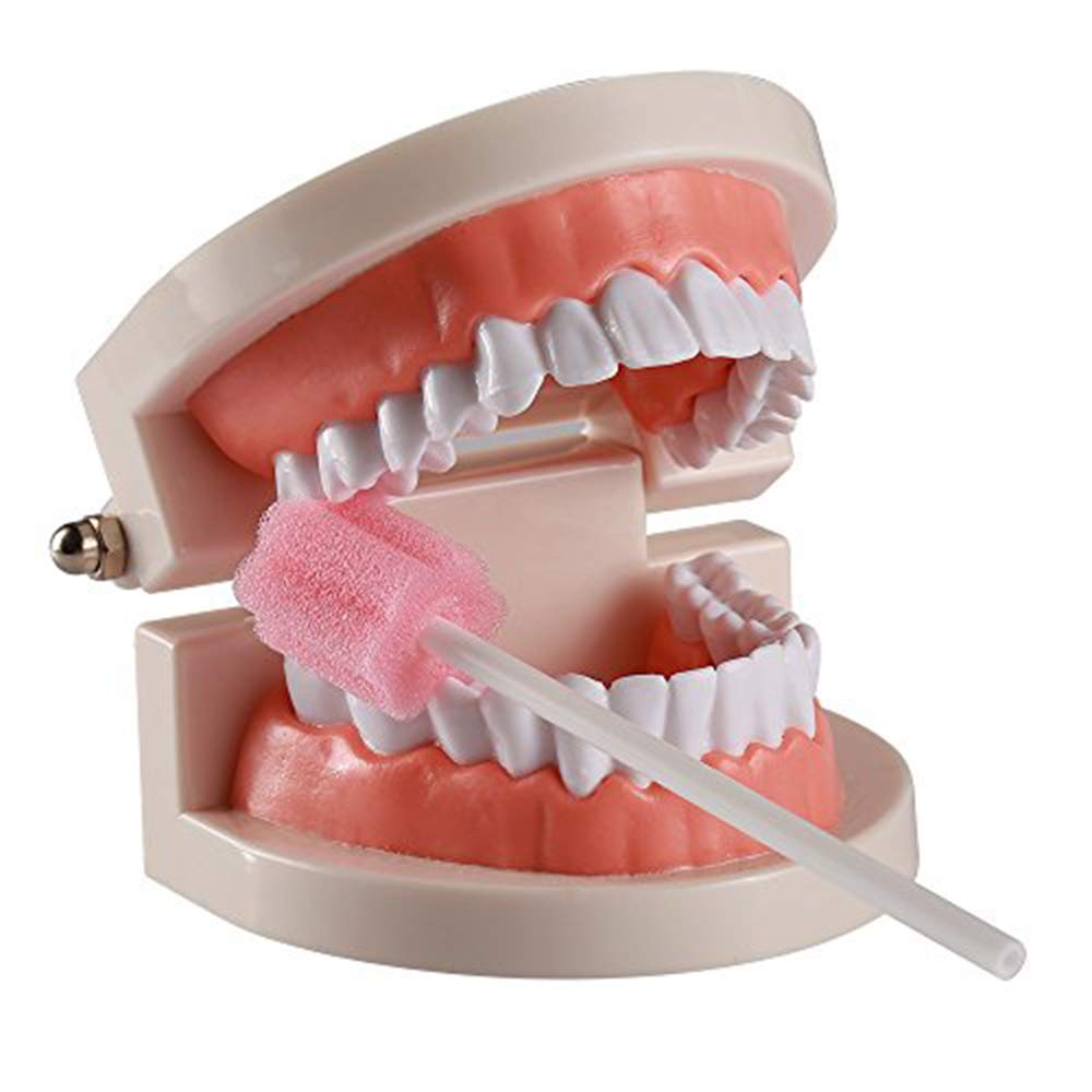 100PCS Disposable Mouth Swabs Sponge - Unflavored, Sterile Oral Swabs Dental Swabsticks for Mouth Cleaning