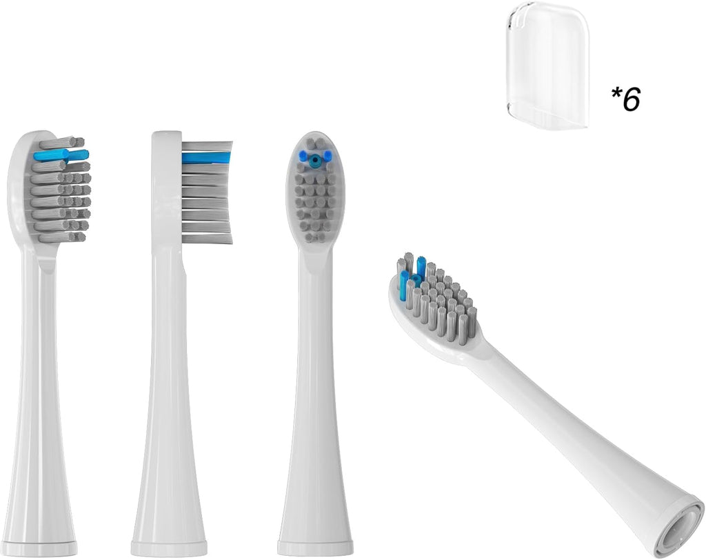 Replacement Flossing Toothbrush Heads(6-pc) Fit for Waterpik Sonic Fusion 2.0 SF-01, SF-02, SF03 & SF-04 Tooth Brush Refill Pisonicleara