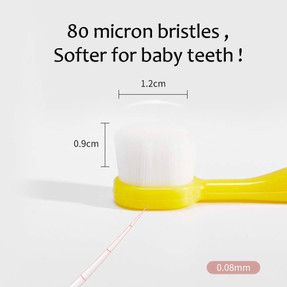EasyHonor Baby Toothbrush for Age 1-3 Years Old, Extra Soft Toothbrush with 10000 Floss Bristle for Toddler Gum Care. (4Pcs)
