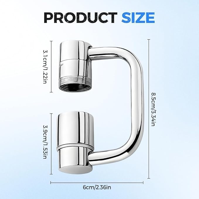 2Pcs Upgrade 2 Modes U Shaped Faucet Extender for Splash Reduction,2026 Universal Sink Faucet 1440° Rotatable Faucet Aerator Extension,1080° Faucet Extender for Bathroom Sink Kitchen.