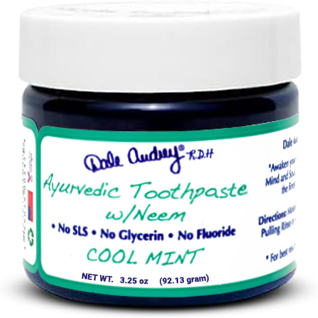 Dale Audrey Ayurvedic Mineralizing Toothpaste for Sensitive Teeth| Organic Refreshing Mint Flavor Teeth Whitening and Fresh Breath | Natural Toothpaste for Gums and Bad Breath(3.25 Oz)