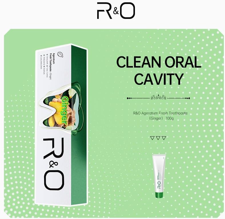R&O Ginger Mint Fresh Toothpaste, 3.53 oz - A Miracle for Oral Hygiene, Maintains Fresh Breath, Relieves Oral Discomfort, Removes Dental Plaque, Enhances Oral Health