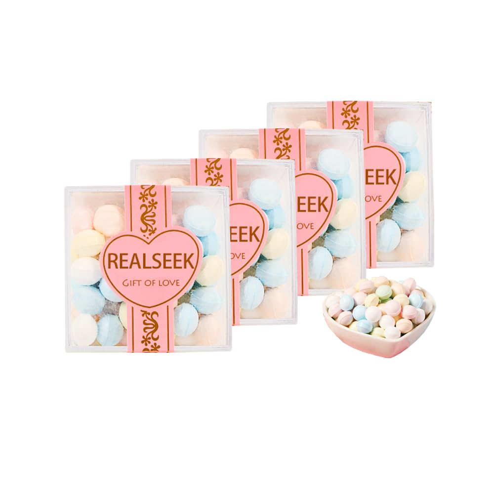 REALSEEK Mixed flavors mint candy, 0 sugar content and Vegan, multiple flavors tickle taste buds, freshen the breath, pocket-sized, a date essential, 4 packs (3.35 ounces)