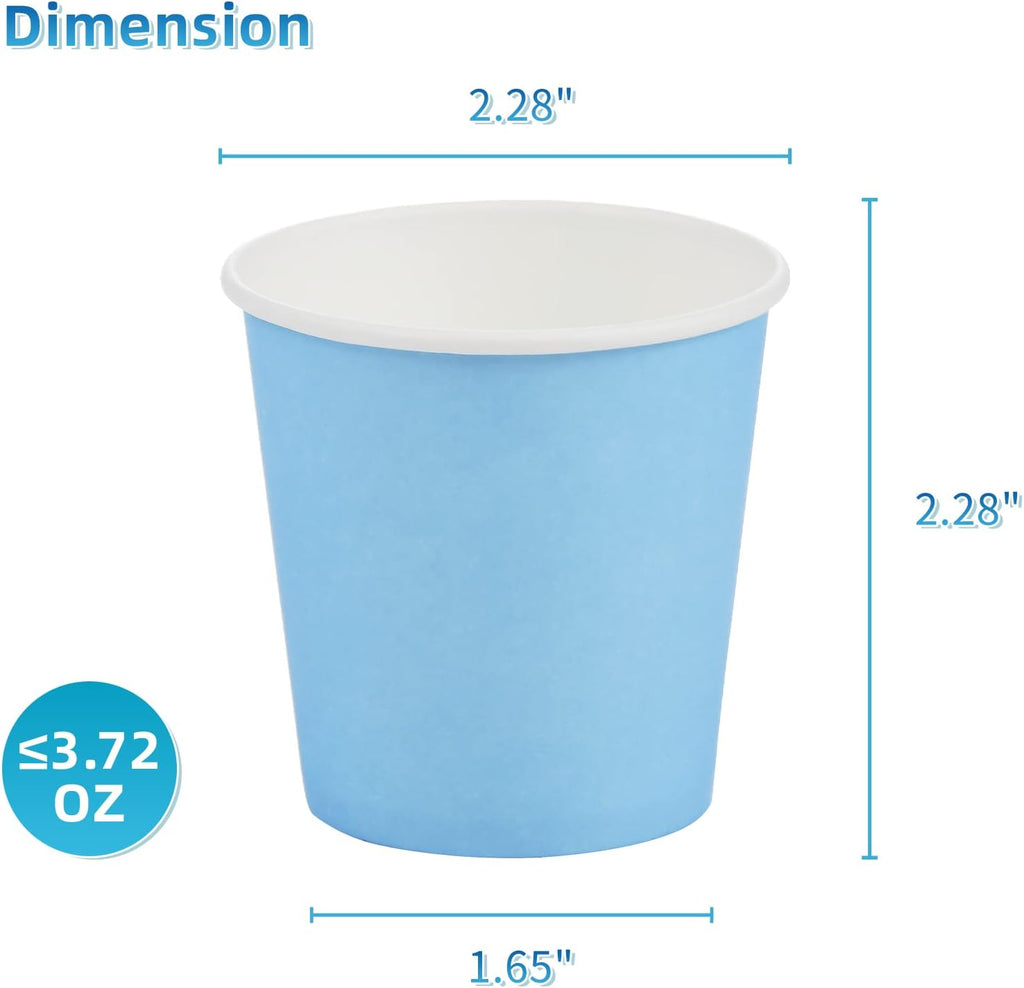 VITVITI 30 PACK Bathroom Mouthwash Cups, Disposable 3.7 OZ Coffee Paper Cup, Small Cup for Mouth Wash/Hot Cold Beverages Liquid/Tea, Blue