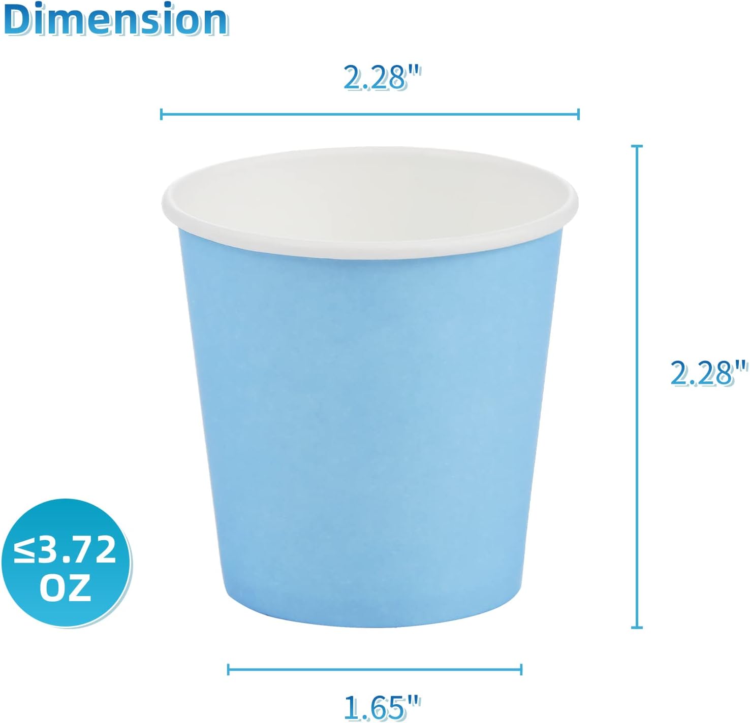VITVITI 30 PACK Bathroom Mouthwash Cups, Disposable 3.7 OZ Coffee Paper Cup, Small Cup for Mouth Wash/Hot Cold Beverages Liquid/Tea, Blue