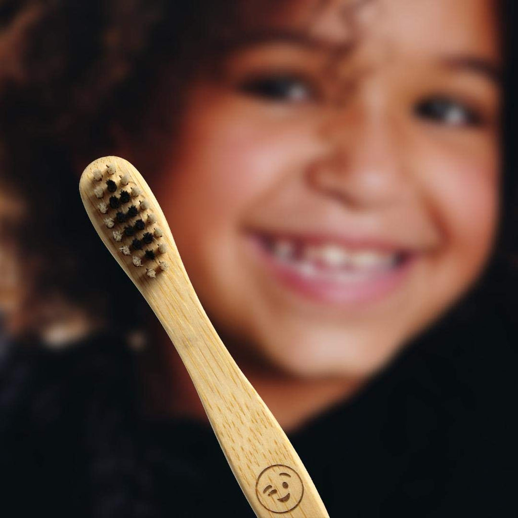 Bamboozled | Kids Bamboo Toothbrush | Child Size, Biodegradable Handle | BPA Free, Charcoal Infused Soft Bristles | Set of 6 | The Natural Way to Whitening Your Teeth