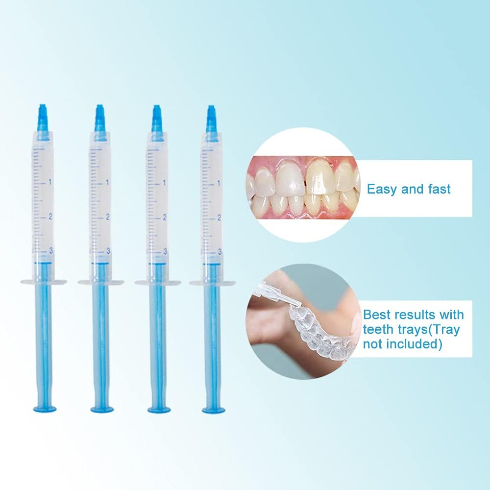 10 Pcs 3ml Teeth Whitening Gel Refills Bleaching Gel, Tooth Whitener Gel Kit for Home Use, Works with Teeth Whitening LED Light and Tray