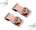 2 Packs Keyed Hasp Locks Twist Knob Keyed Locking Hasp for Small Doors, Cabinets and More,Stainless Steel Steel, Hasp Lock Catch Latch Safety Lock Door Lock with Keys (3inch, Copper)