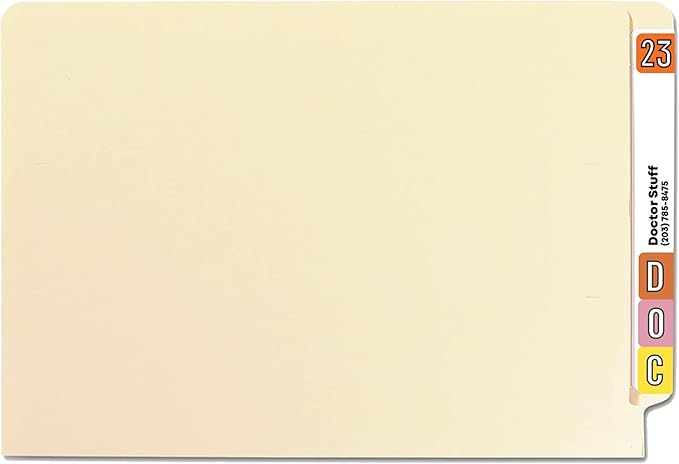 2023 Year Stickers, Doctor Stuff 2023 Chart Stickers, Orange/Black Coded, Barkley FYBAM Style, USA Made Year Labels for End Tab File Folders, 500/Roll, 1 Roll, 3/4" x 1-1/2"