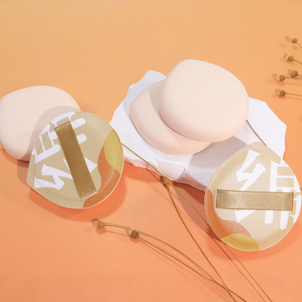 Makeup Sponge for Foundation Concealer and Powder,Latex Free Blender Sponge for Natural and Easy Makeup Soft Long Lasting Beginner-friendly,Travel Size Beauty Makeup Tools (Brown XL 5 Pcs)